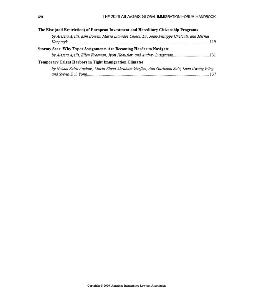 2026 AILA/GMS Global Migration Forum Handbook