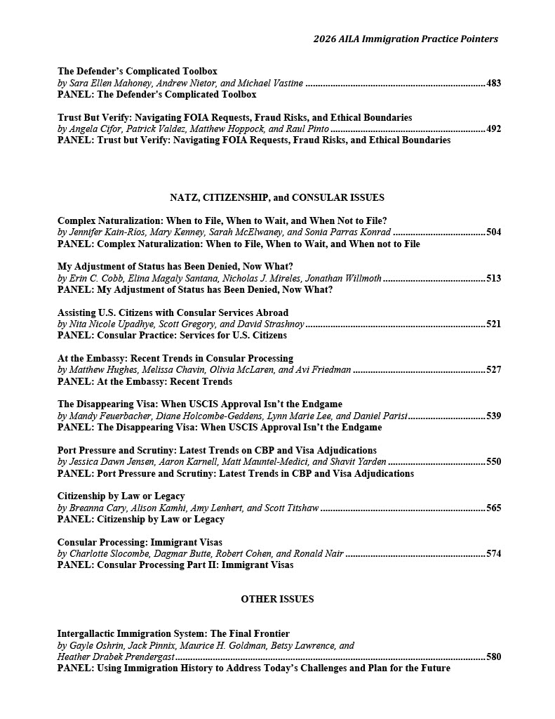 Immigration Practice Pointers, 2026-27 ed.