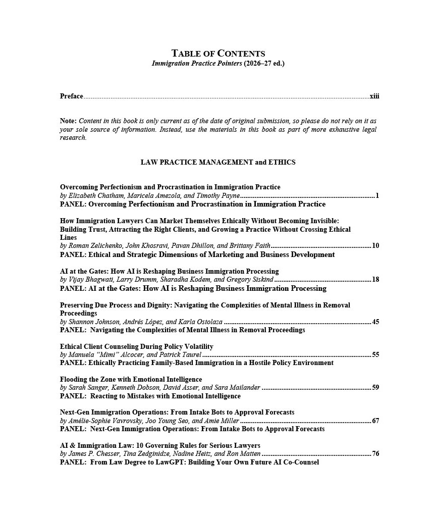Immigration Practice Pointers, 2026-27 ed.