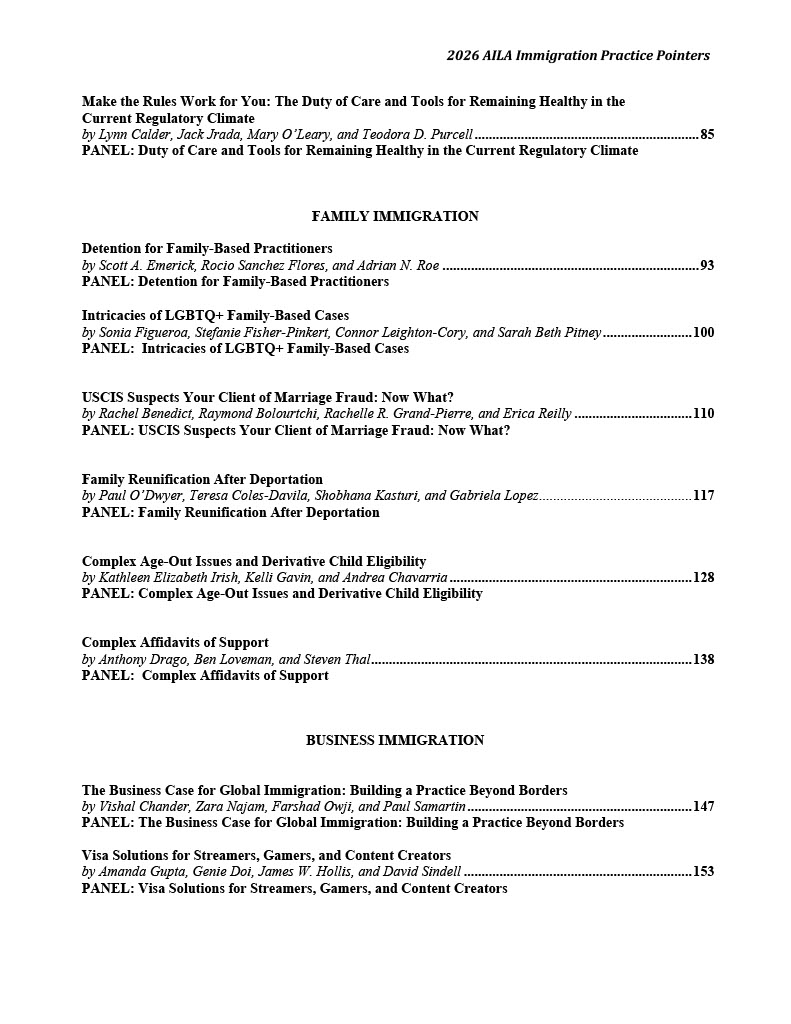 Immigration Practice Pointers, 2026-27 ed.